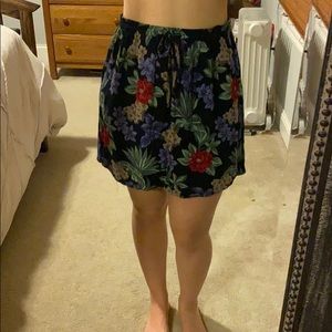 Black floral skirt